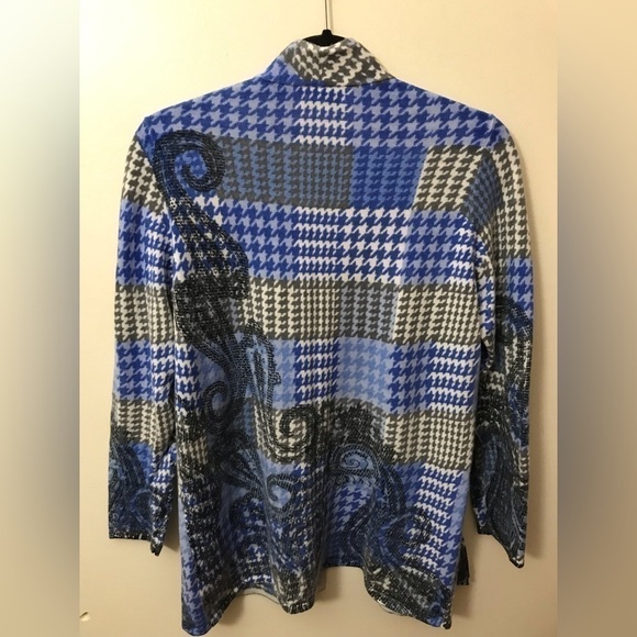Talbots Womens Pure Merino Wool Houndstooth Paisley Print Open Cardigan Size M - Picture 11 of 15